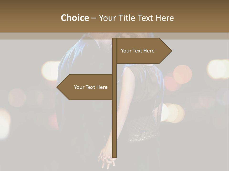 Hug Cheerful Woman PowerPoint Template