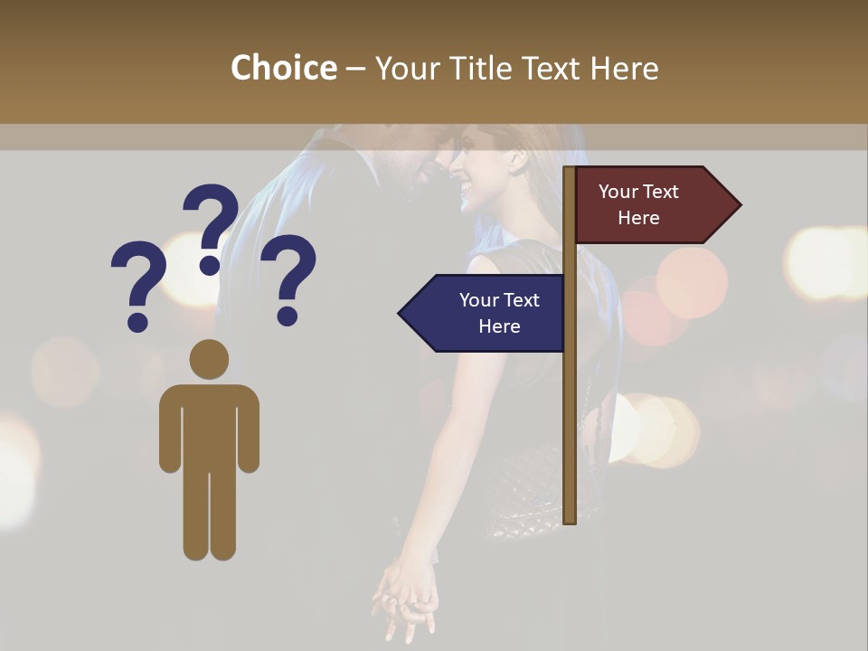 Hug Cheerful Woman PowerPoint Template