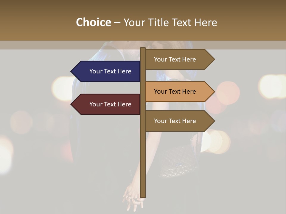 Hug Cheerful Woman PowerPoint Template