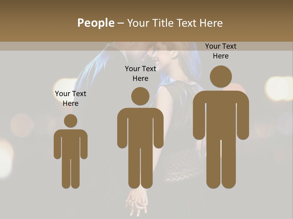 Hug Cheerful Woman PowerPoint Template