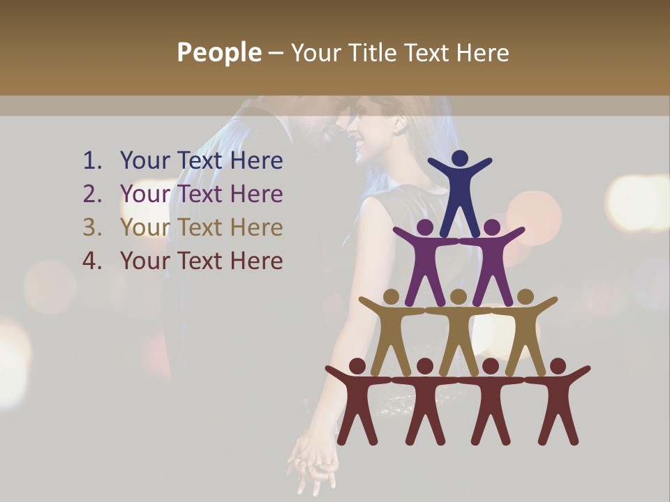 Hug Cheerful Woman PowerPoint Template