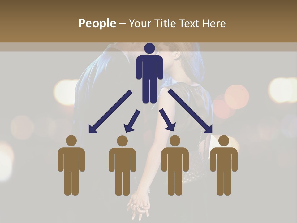 Hug Cheerful Woman PowerPoint Template