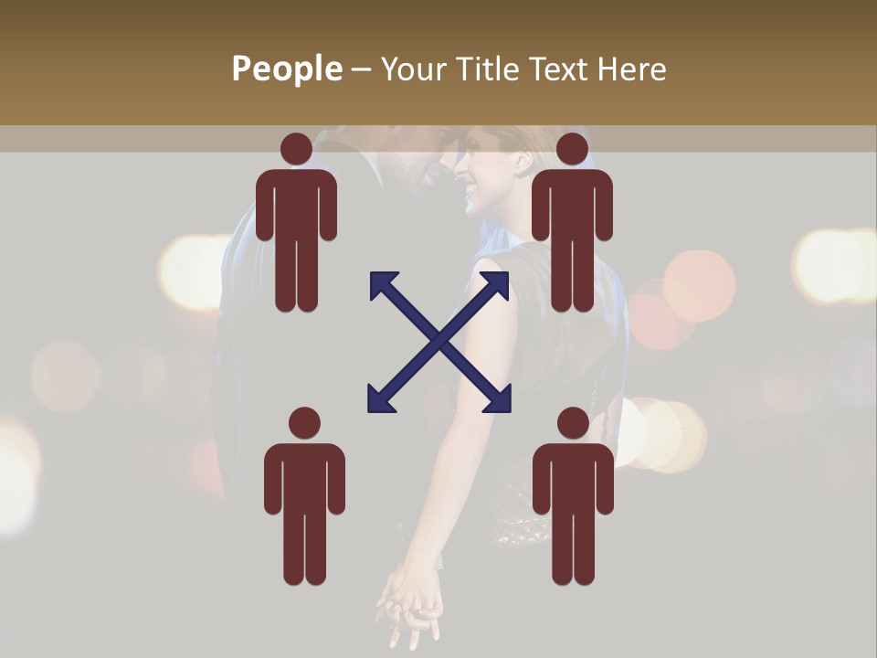 Hug Cheerful Woman PowerPoint Template