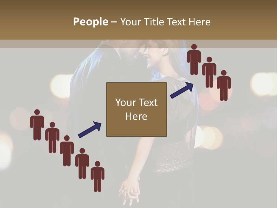 Hug Cheerful Woman PowerPoint Template