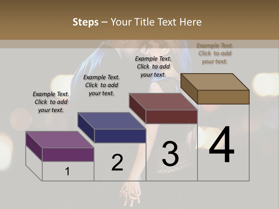 Hug Cheerful Woman PowerPoint Template