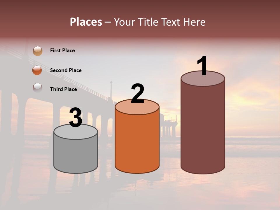 Silhouettes Surf Wharf PowerPoint Template