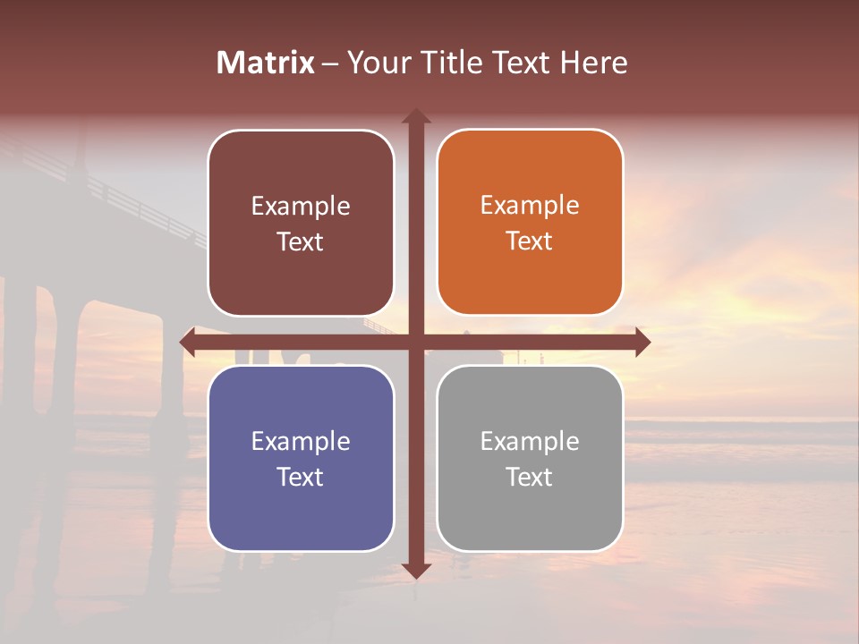 Silhouettes Surf Wharf PowerPoint Template