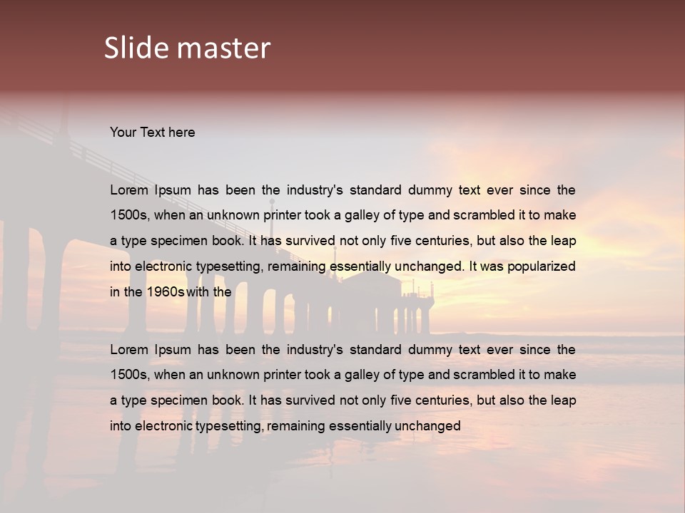 Silhouettes Surf Wharf PowerPoint Template