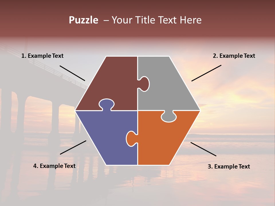 Silhouettes Surf Wharf PowerPoint Template