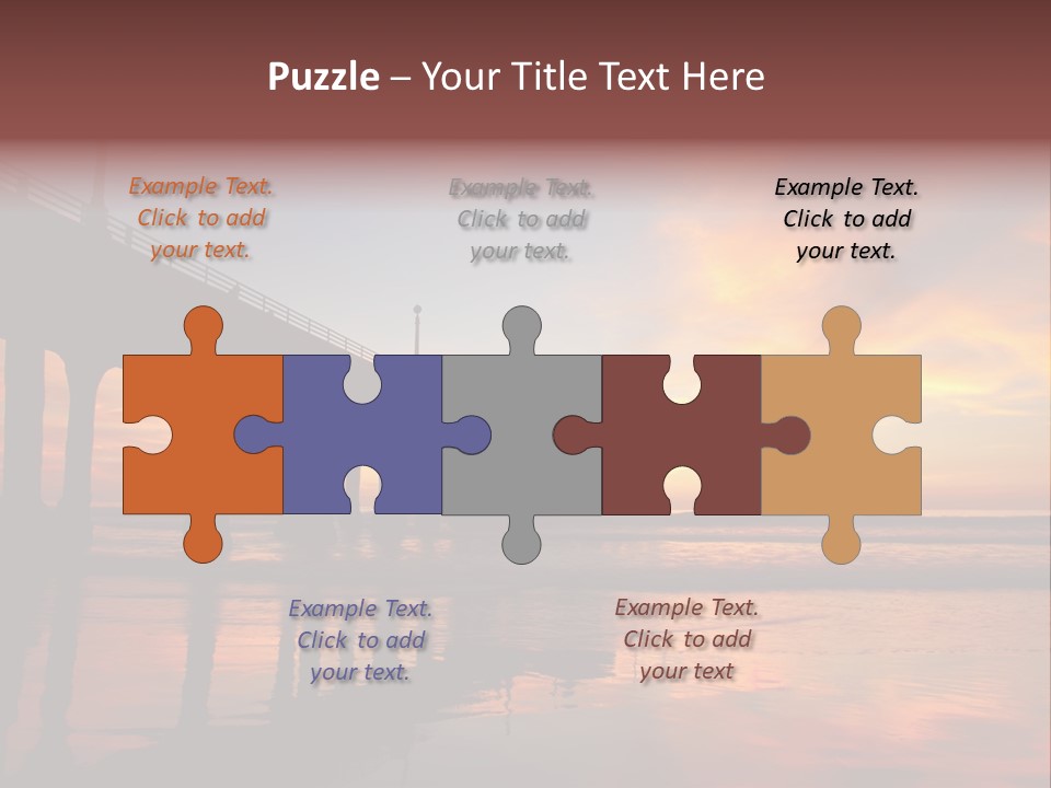 Silhouettes Surf Wharf PowerPoint Template