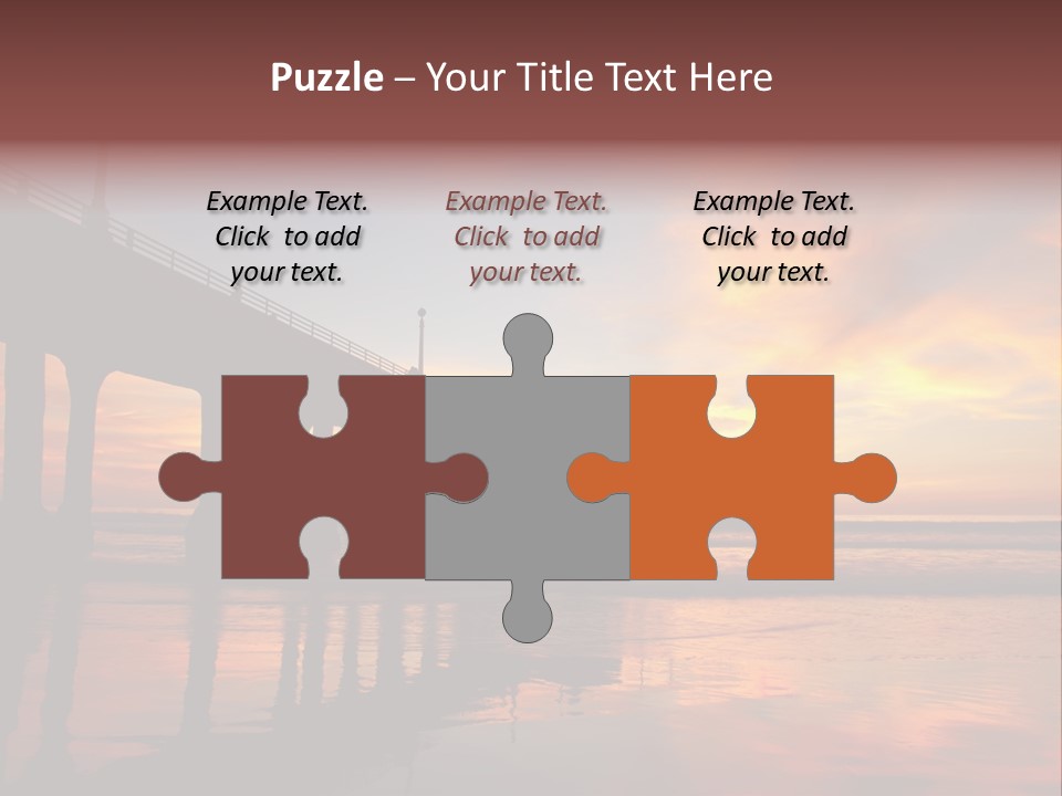 Silhouettes Surf Wharf PowerPoint Template