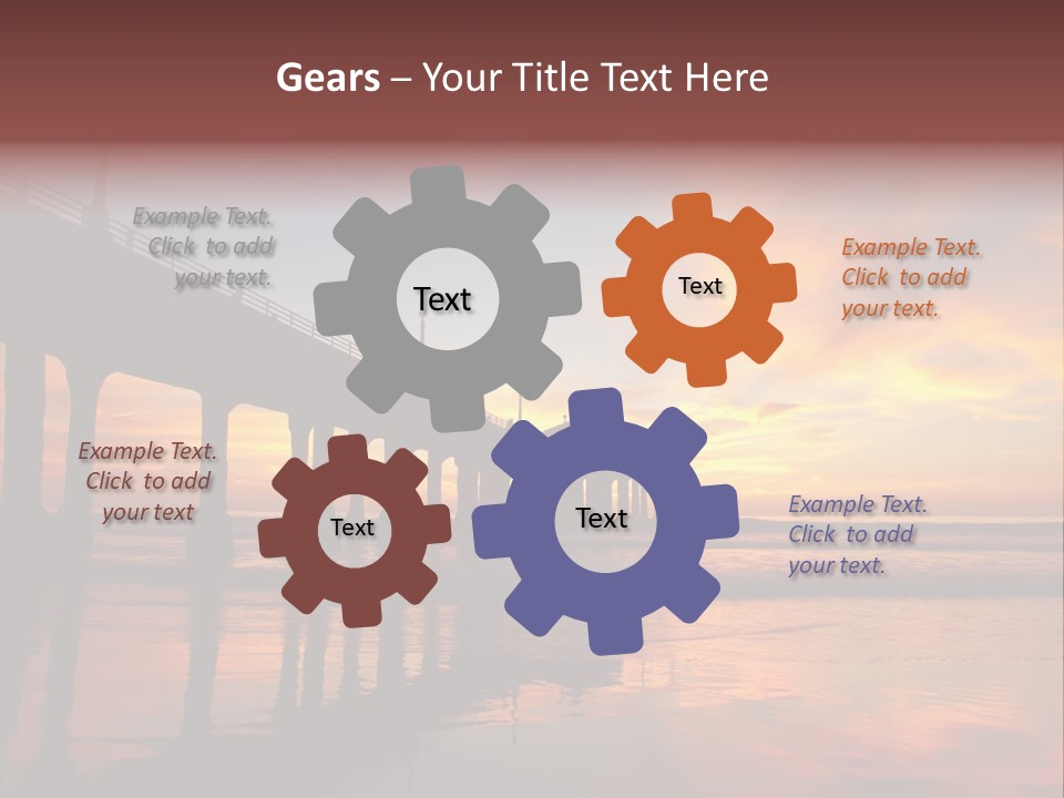 Silhouettes Surf Wharf PowerPoint Template