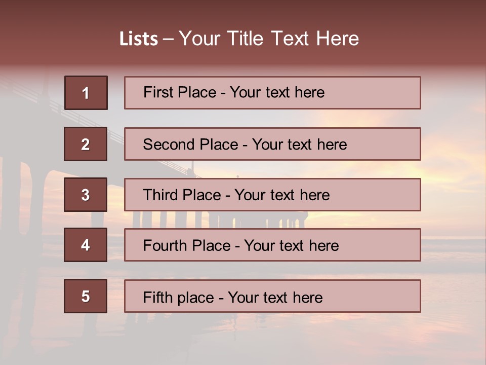 Silhouettes Surf Wharf PowerPoint Template