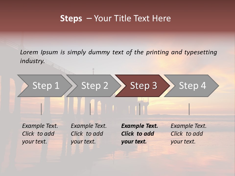 Silhouettes Surf Wharf PowerPoint Template