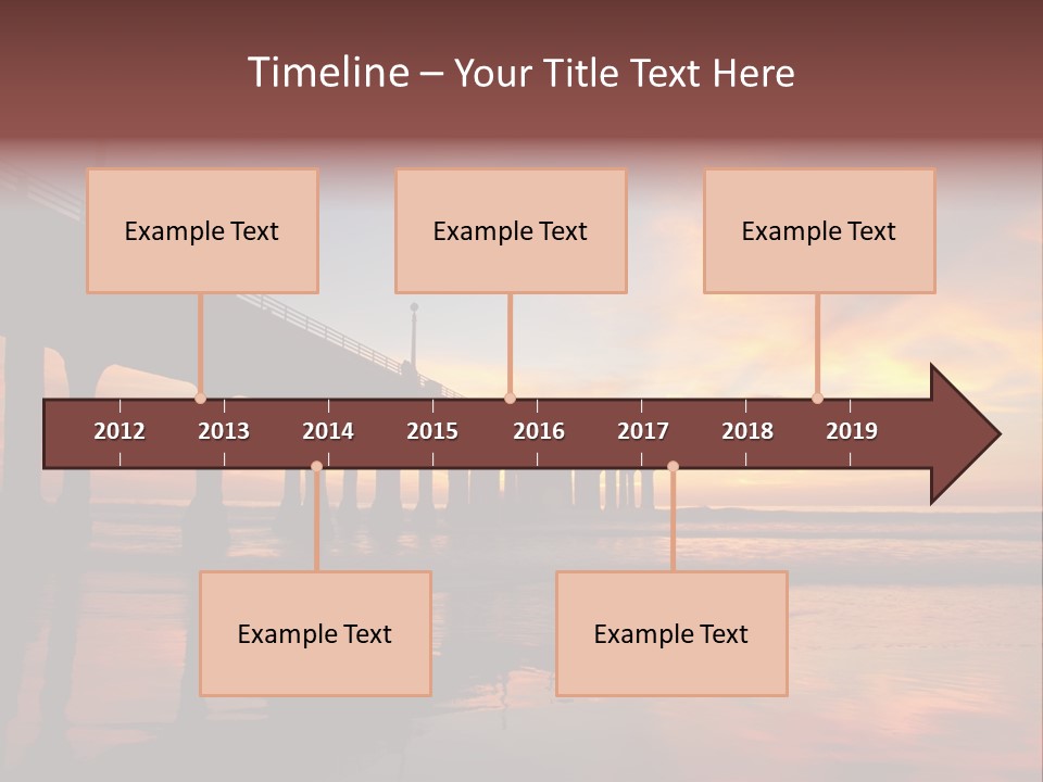 Silhouettes Surf Wharf PowerPoint Template