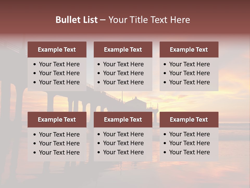 Silhouettes Surf Wharf PowerPoint Template