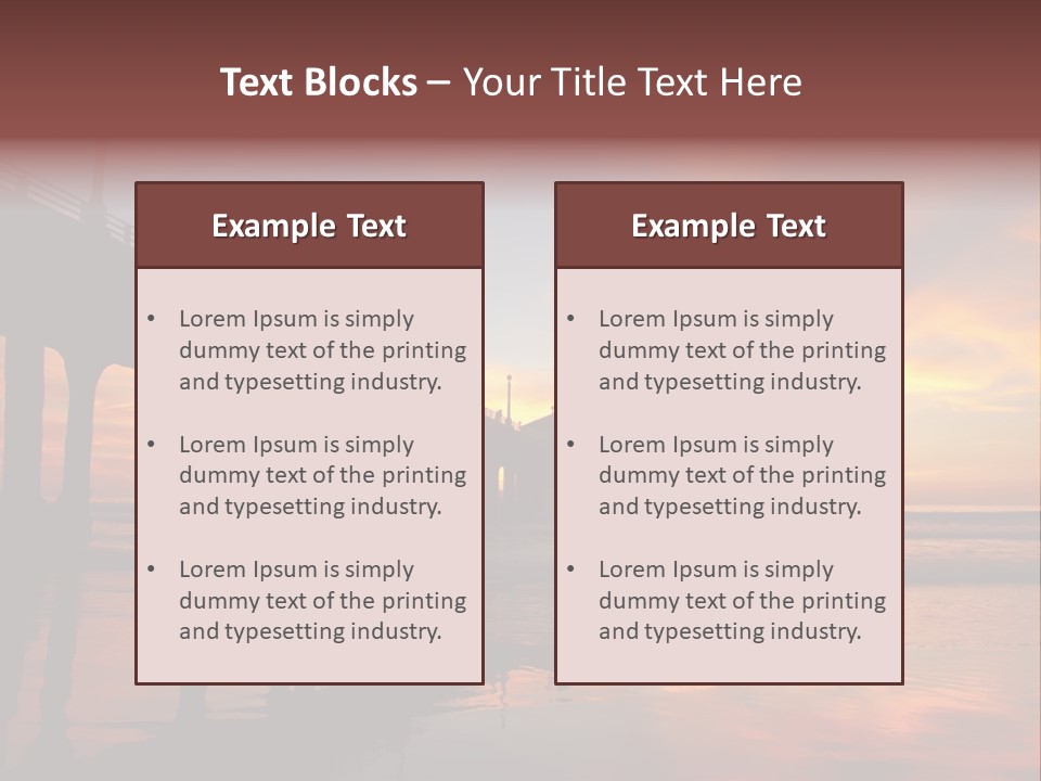 Silhouettes Surf Wharf PowerPoint Template