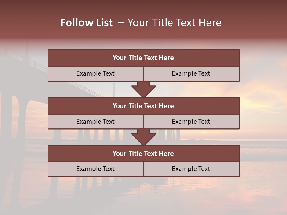 Silhouettes Surf Wharf PowerPoint Template