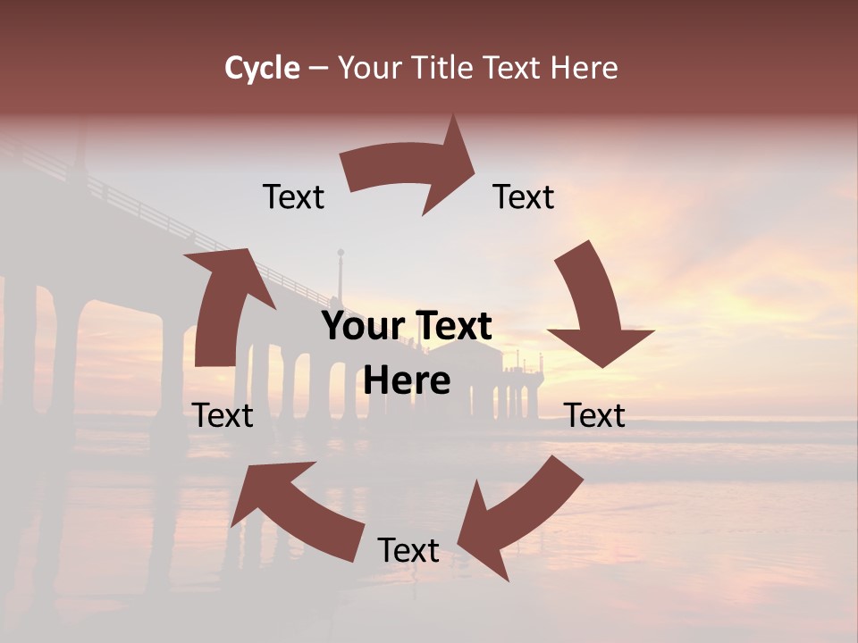 Silhouettes Surf Wharf PowerPoint Template