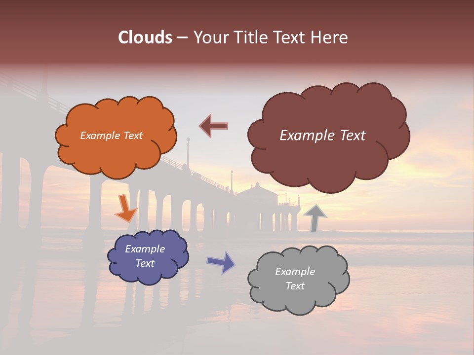 Silhouettes Surf Wharf PowerPoint Template