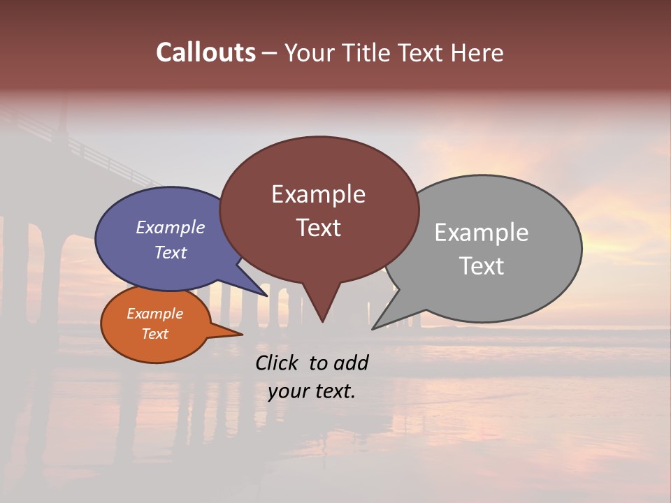 Silhouettes Surf Wharf PowerPoint Template