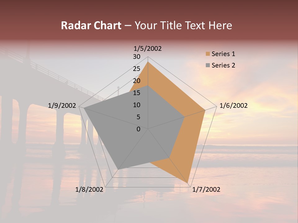 Silhouettes Surf Wharf PowerPoint Template