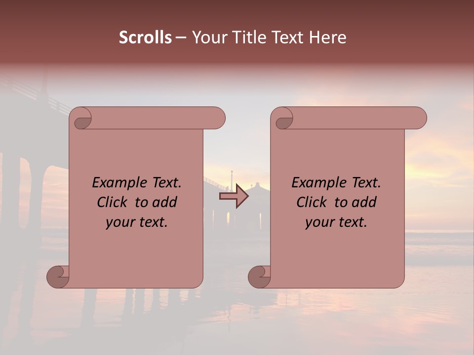 Silhouettes Surf Wharf PowerPoint Template