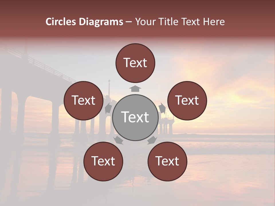 Silhouettes Surf Wharf PowerPoint Template