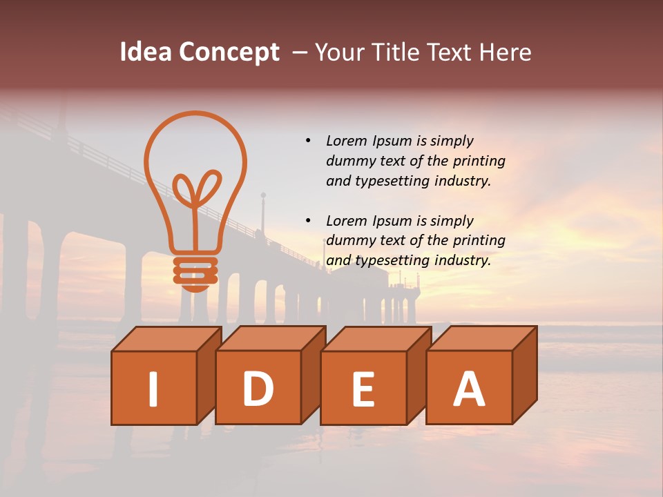 Silhouettes Surf Wharf PowerPoint Template