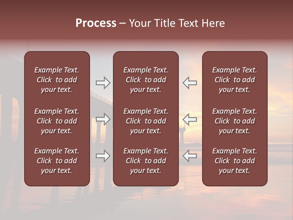 Silhouettes Surf Wharf PowerPoint Template