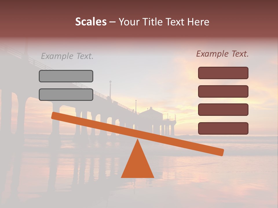 Silhouettes Surf Wharf PowerPoint Template