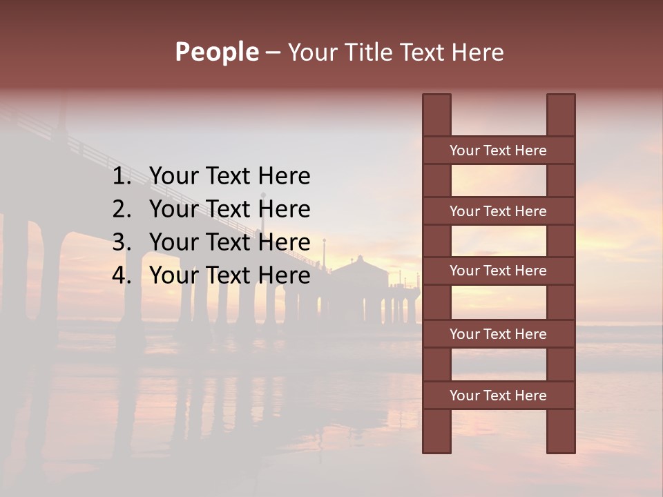 Silhouettes Surf Wharf PowerPoint Template