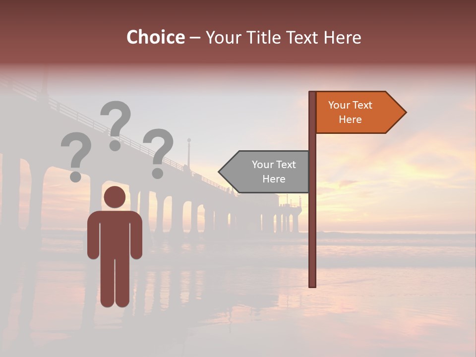 Silhouettes Surf Wharf PowerPoint Template