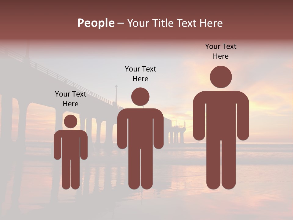 Silhouettes Surf Wharf PowerPoint Template