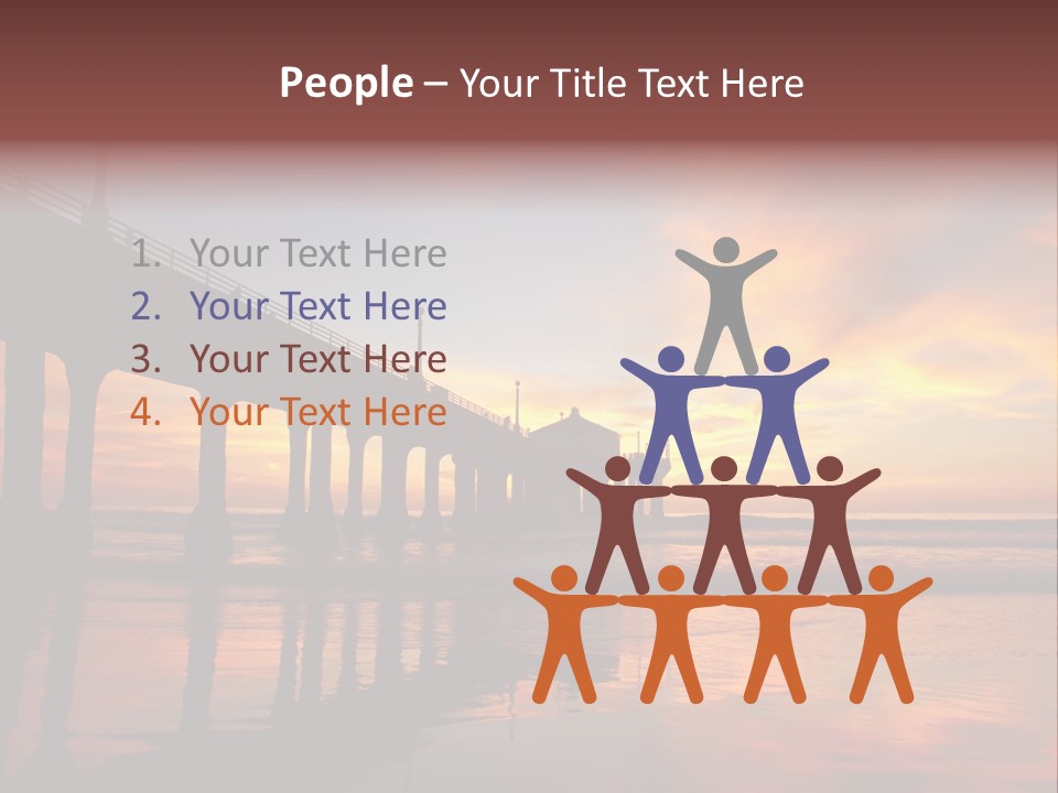 Silhouettes Surf Wharf PowerPoint Template