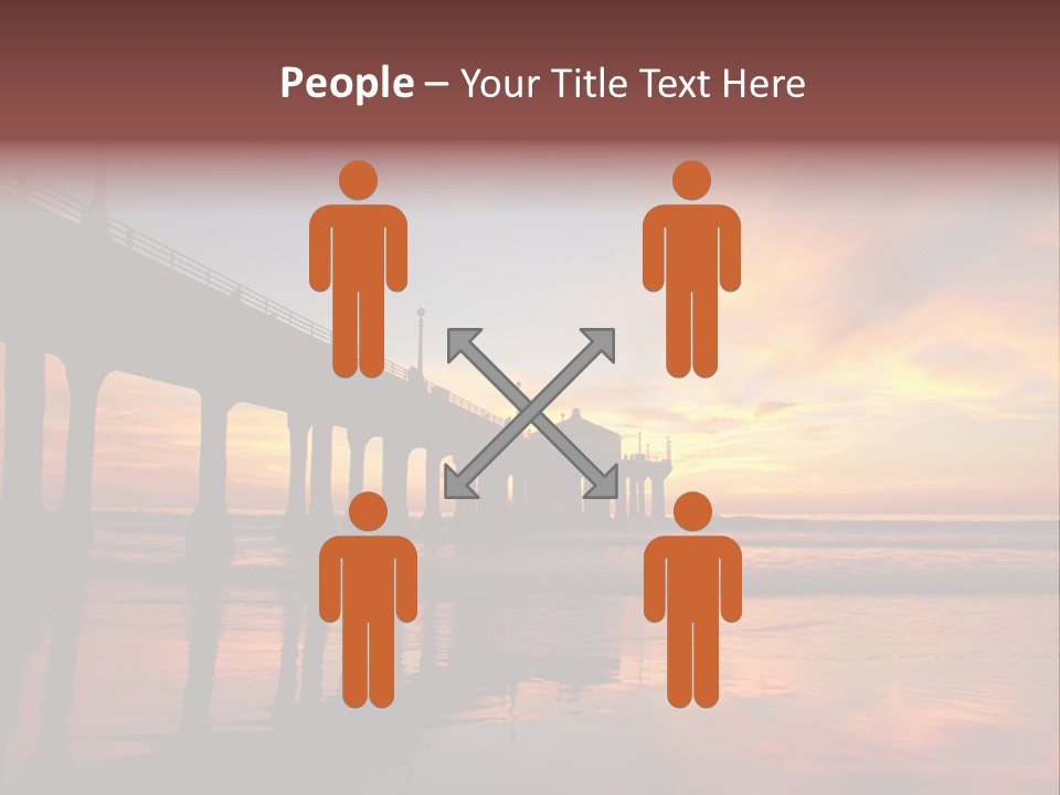 Silhouettes Surf Wharf PowerPoint Template