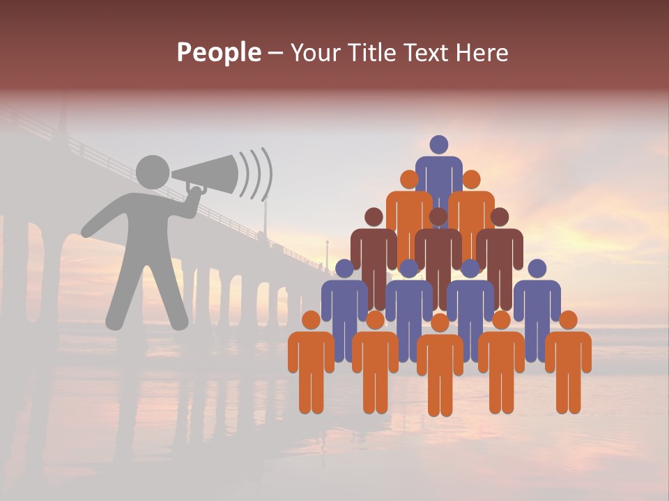 Silhouettes Surf Wharf PowerPoint Template