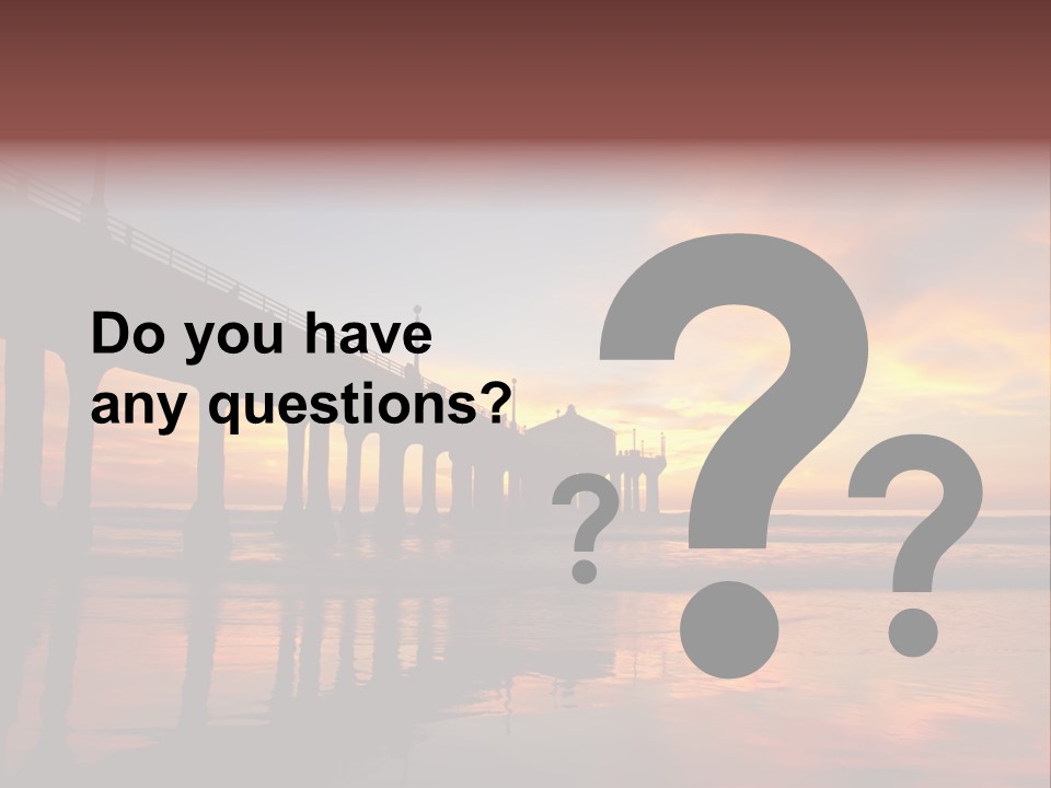 Silhouettes Surf Wharf PowerPoint Template