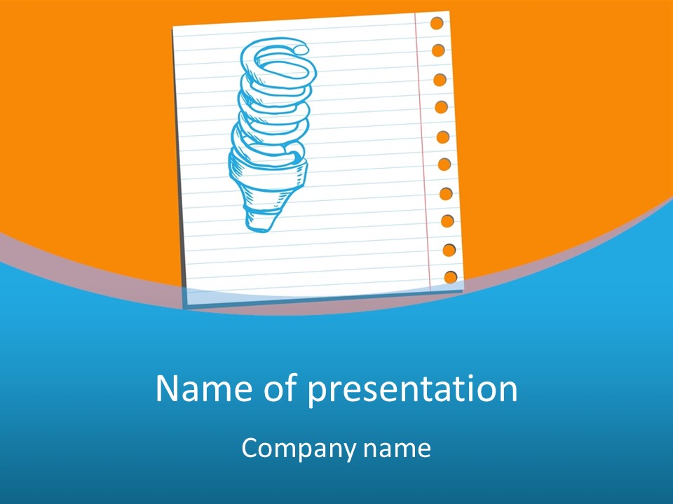 Scribble Notebook Lightbulb PowerPoint Template