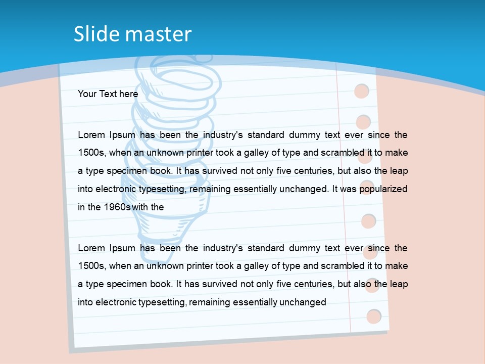 Scribble Notebook Lightbulb PowerPoint Template