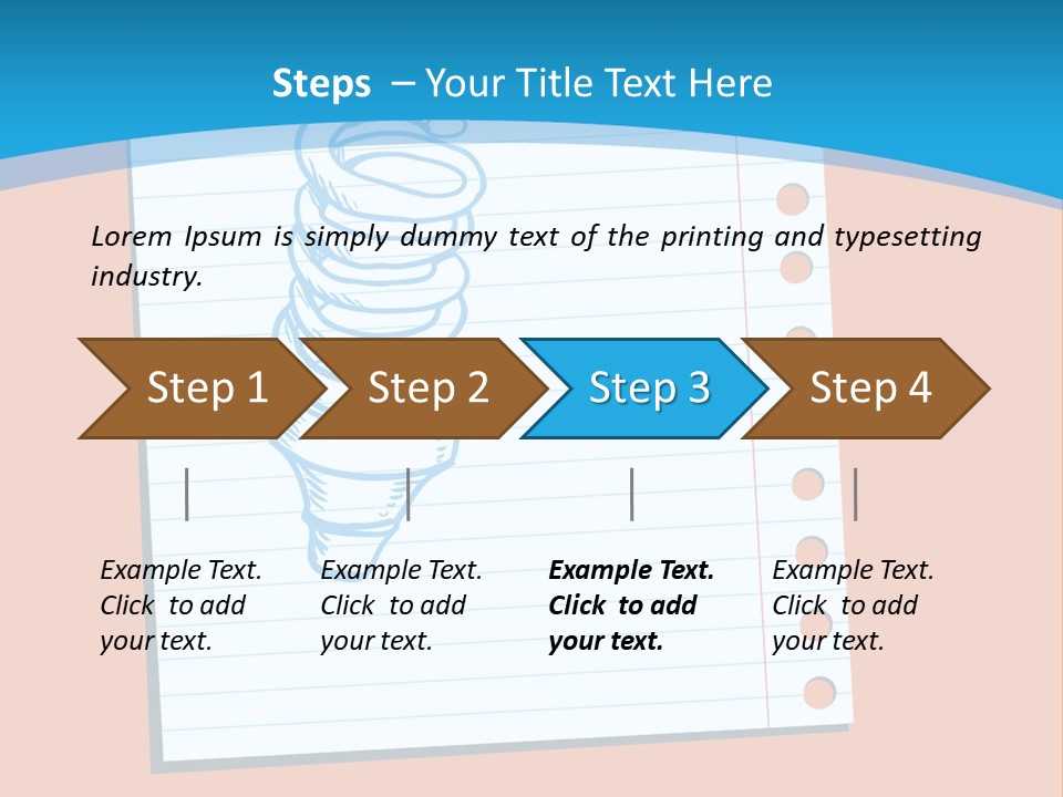 Scribble Notebook Lightbulb PowerPoint Template