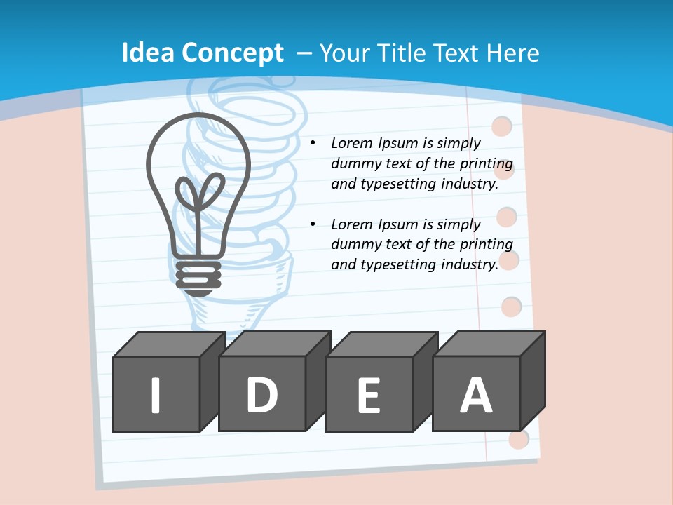 Scribble Notebook Lightbulb PowerPoint Template