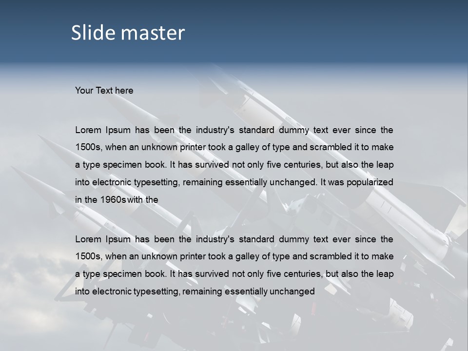 A Group Of Military Missiles With A Cloudy Sky In The Background PowerPoint Template