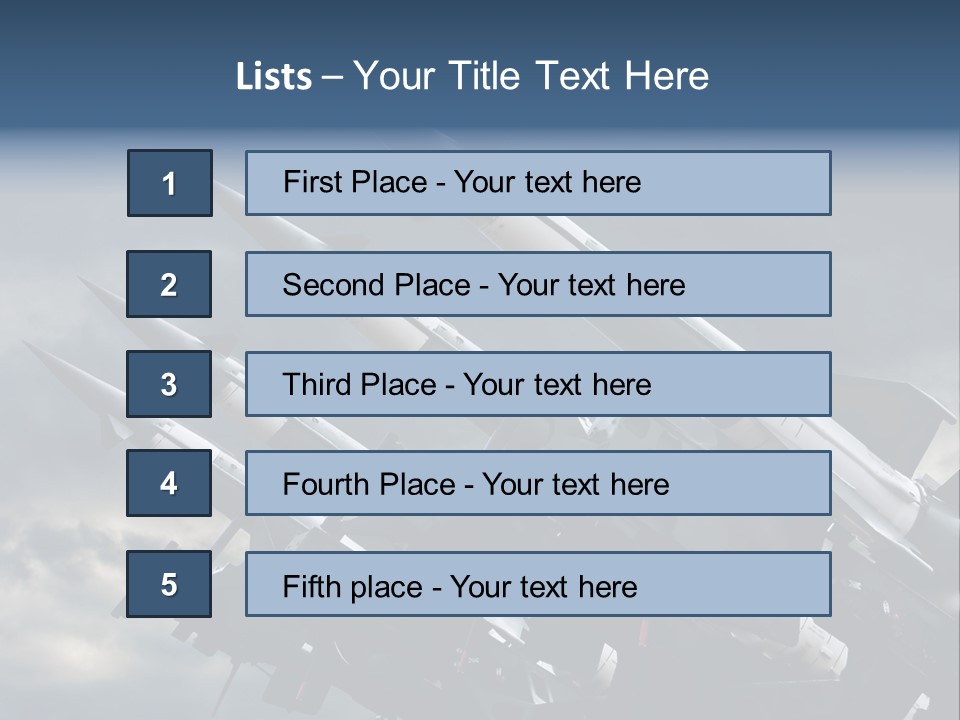 A Group Of Military Missiles With A Cloudy Sky In The Background PowerPoint Template