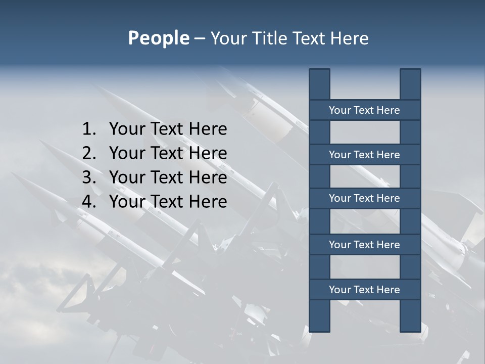 A Group Of Military Missiles With A Cloudy Sky In The Background PowerPoint Template