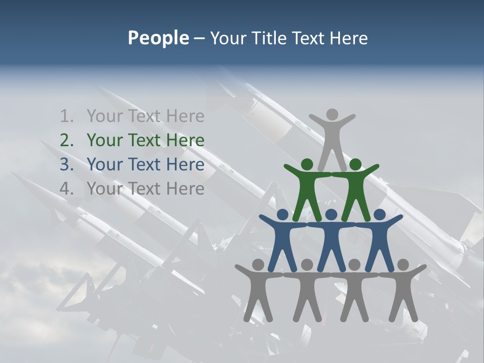 A Group Of Military Missiles With A Cloudy Sky In The Background PowerPoint Template