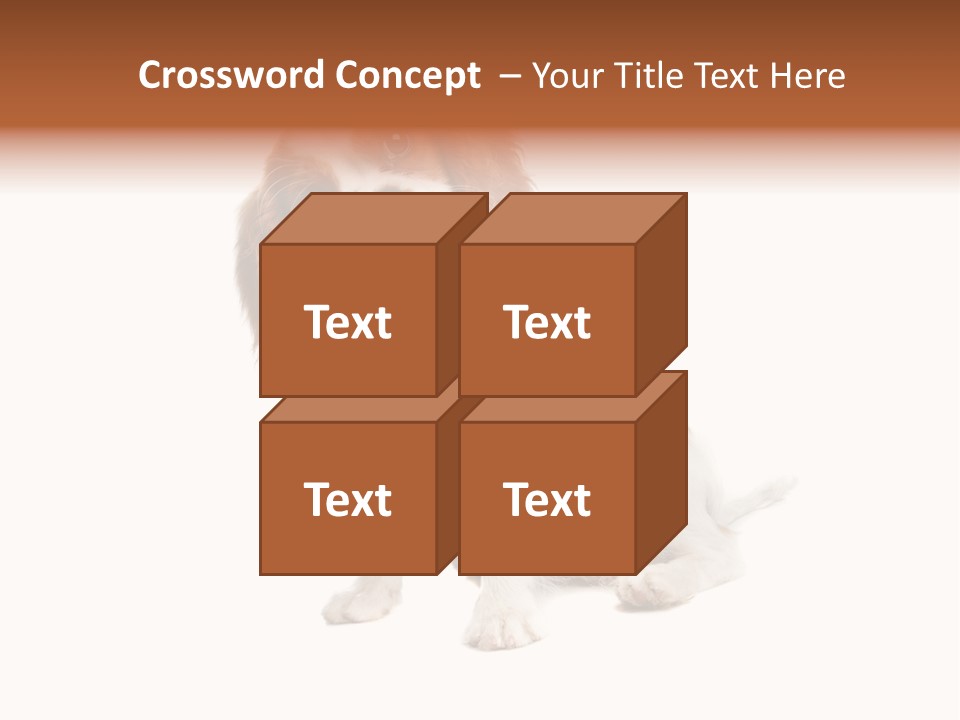 White Cavalier Dog PowerPoint Template