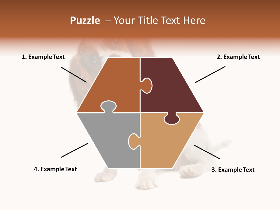 White Cavalier Dog PowerPoint Template