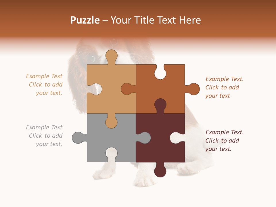 White Cavalier Dog PowerPoint Template