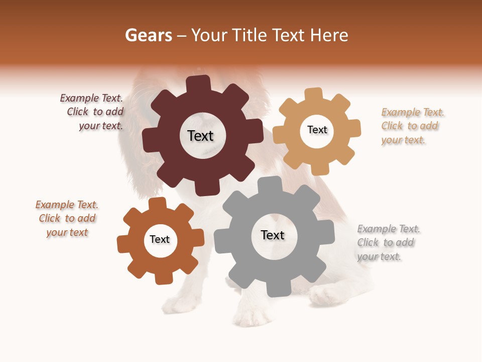 White Cavalier Dog PowerPoint Template